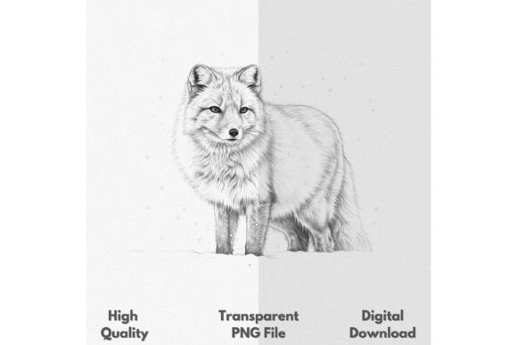 Download Detailed Arctic Fox Snow Scene PNG - Premium Resources