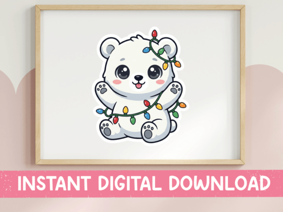 Download Cute Polar Bear Christmas Lights - Premium Bundle