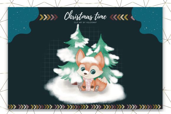 Download Watercolour Baby Fox Cristmas Clipart - Premium Resources